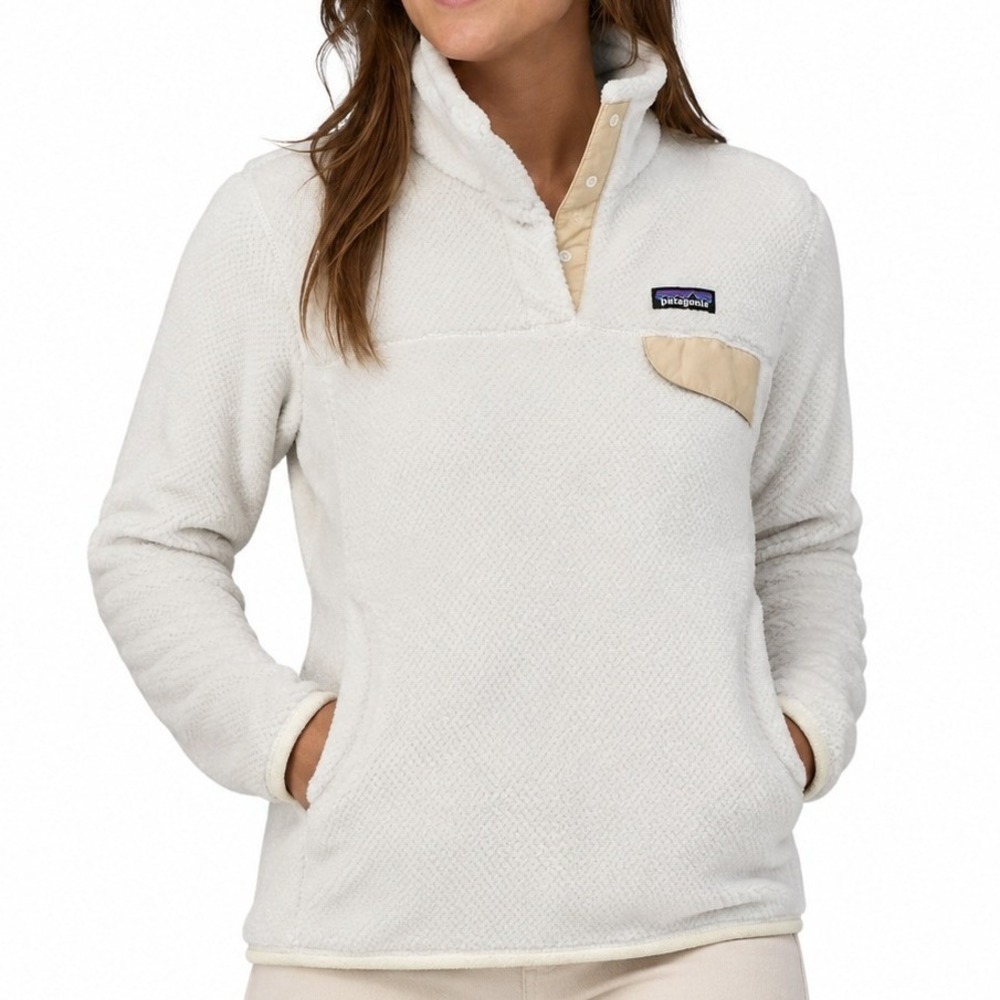 Patagonia Re-Tool Snap-T Pullover Womens Small White Polartec Fleece Jacket